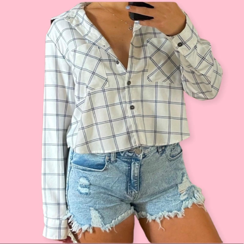 Kendall + Kylie Cropped Flannel